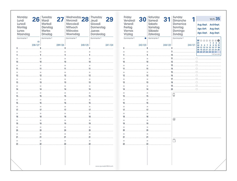 Agenda 2024 semainier QUOVADIS Texthebdo 16 x 24 cm - 1 semaine