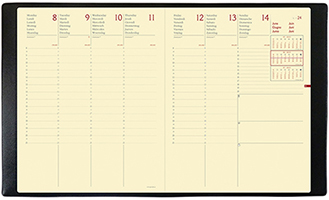 Agenda QUO VADIS Président Prestige 2024 format A4 semaine sur 2 pages  287065