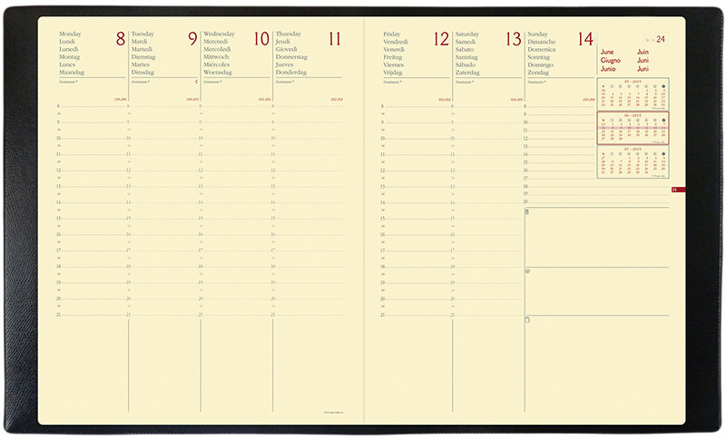 Agenda 2024 QUOVADIS MINISTRE Prestige Soho Rose - 16x24cm - 1 semaine sur  2 pages Verticale